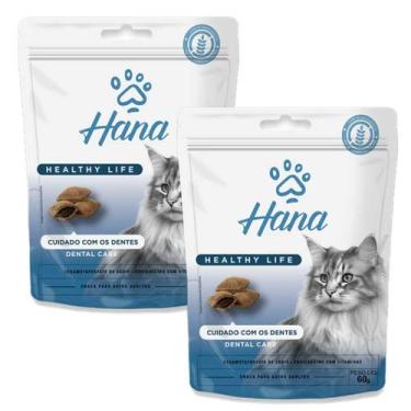 Imagem de Kit 2 Petisco Hana Dental Gato Petisco Adulto 60g