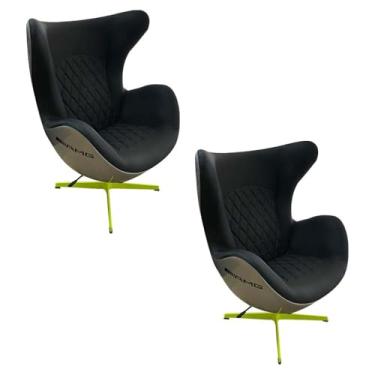 Imagem de Kit 2 Poltronas Decorativas Egg Chair Mercedes AMG Cinza/Verde G53 - Gran Belo
