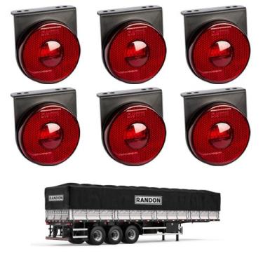 Imagem de 6 Lanterna Lateral Randon LED Rubi 85mm c/ Sup. - Conect. - DW Compone