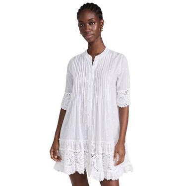 Imagem de Shoshanna Minivestido feminino Milos de algodão com ilhós, renda, Branco óptico, PP