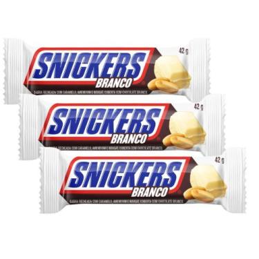 Imagem de Kit 3 Chocolate Snickers Branco 42g