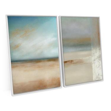 Imagem de Quadro Abstrato Para Sala Tons Suaves Com Moldura 90x60 Cm - Bimper, M