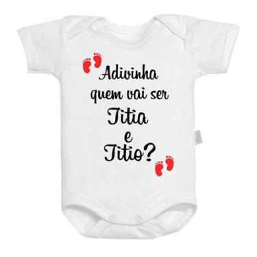 Imagem de Body Baby Lembrancinha Adivinha Quem Vai Ser Titia E Titio - GMH Prod.