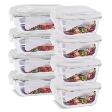 Imagem de Kit 8 Potes Herméticos Marmita Vidro Papinha 640ml e 520ml - U4home, B