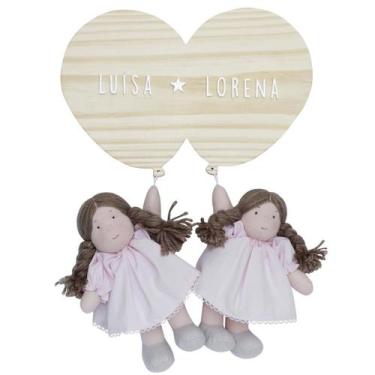 Imagem de Porta Maternidade Bexigas com Meninas Gêmeas Quarto Bebê Infantil - Po