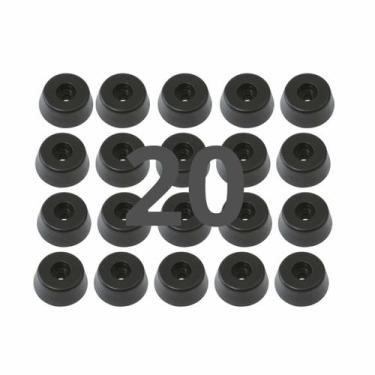Imagem de Kit 20 Pezinhos Pé Grande Maciço Base Vazada Antiderrapante Emborracha