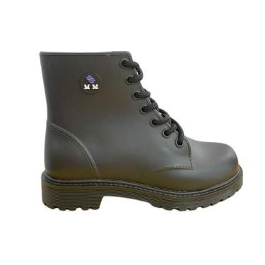 Imagem de Bota Coturno Infantil Feminino Menina Injetado Plástico Galocha Com Ca