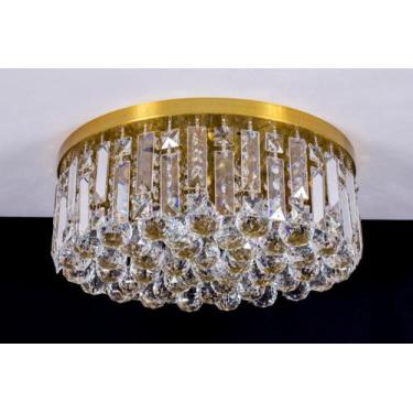 Imagem de Lustre Plafon Cristal Egípcio 50cm Redondo Dourado 609/50 - IluminaMun