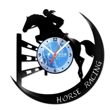 Imagem de Relógio De Parede Disco Vinil Esportes - Horse Racing - VES-135 - Mode