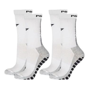 Imagem de Kit 2 Pares de Meias Penalty Grip Masculina, Branco, 39-44