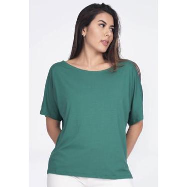 Imagem de Blusa Morcego Malha Gola Canoa Manga Curta Verde Jade - Amazonia Vital