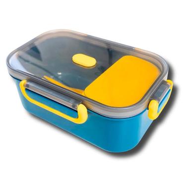 Imagem de Marmita com Talheres 13x20x7,5cm Azul CK6205 - Clink