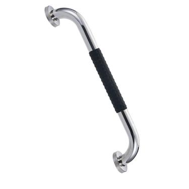 Imagem de Barra de Apoio 40cm Inox Suporte Antiderrapante Idoso Cadeirante Gestante Criança Casa Banheiro Box Acessibilidade Corrimao Escada Segurança Proteçao