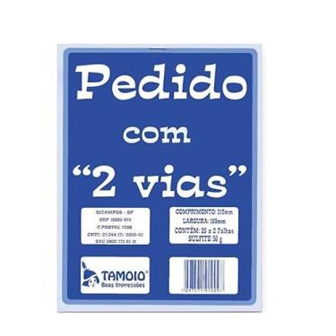 Imagem de Talão Bloco de Pedido 2 vias 21x29,7cm Formato A4 25x2 Folhas - Tamoio