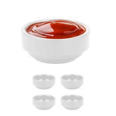 Imagem de 4un Ramekin molheira redonda melamina branca p/ molho 30ml - Unyhome