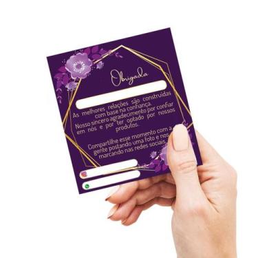 Imagem de 100 - Cartão Agradec. pela compra Obrigada  Roxo - Teodoro impressos