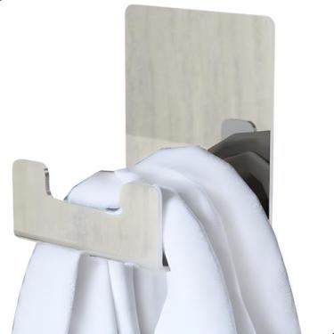 Imagem de Cabide De Parede Inox Gancho Para Toalhas Adesivo 3M SF.ELG - ShopFort