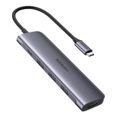 Imagem de U-G-R-E-N Hub Adaptador Multiportas Micro Usb Tipo C para 3 Portas Usb 3.0 1 Porta Hdmi e Usb Tipo C para Carregamento Velocidade de Transferência de Até 5Gbps Compatível com Usb 2.0 Mac Os e Windows