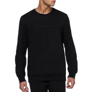 Imagem de Moletom Calvin Klein Crewneck CK Logo Debossing Preto-Masculino