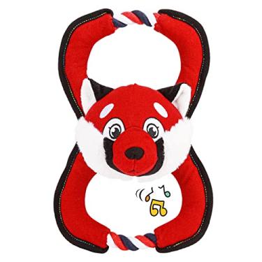 Imagem de GAOMON Brinquedos para cães com barulho, brinquedos de mastigar de pelúcia duráveis em forma de raposa, brinquedo interativo de cabo de guerra para cães pequenos e médios