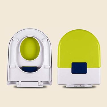 Imagem de Assento sanitário para pais e filhos Conjunto de assento sanitário infantil adulto 2 em 48 Assento sanitário de fechamento suave com tampa de vaso sanitário ideal em formato quadrado de liberação