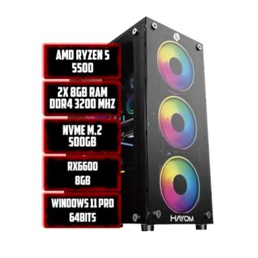 Imagem de PC Gamer AMD Ryzen 5 5500 | RX6600 | 16GB RAM | 500GB NVMe | Gabinete RGB
