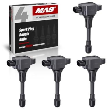 Imagem de MAS Conjunto de 4 Velas de Ignição de Irídio e Pacote de Bobina de Ignição Compatível com 2007-2021 Nissan Altima Versa Sentra Rogue Cube Nv200 2.5L 2.0L 1.8L 1.6L Substituição para Uf549 e 9029
