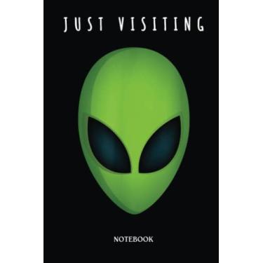 Imagem de Alien Notebook: Green Alien Head Just Visiting Funny Ufo | Alien Journal, Lined Journal Ufo, Ufo Journal, Lined Journal Alien, Size 6 X 9", 120 Pages.