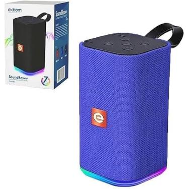 Imagem de Caixa De Som Bluetooth Multimídia LED RGB Azul - Som Potente e Luzes Coloridas