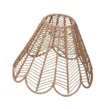Imagem de IEUDNS Abajur de imitação de rattan, abajur de teto, capa de luz de lustre, abajur para quarto de ilha de cozinha