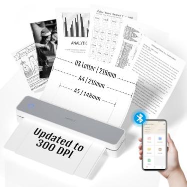 Imagem de HPRT Impressora portátil sem fio para viagens, compatível com letras dos EUA 8,5 x 11 e papel térmico A4, impressora térmica Bluetooth, compatível com telefone e laptop Android e iOS, impressora sem