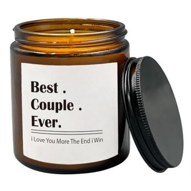 Imagem de HIWX Best Couple Ever Candle, Noivado, Presentes de Aniversário para Casais Mulheres Homens Ele Ela, Casais Dia dos Namorados Velas de Soja para Casa Perfumada, Vela Perfumada Lavanda Frasco de 227 g
