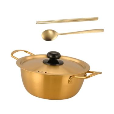 Imagem de ＫＬＫＣＭＳ Pote de cozinha ramen coreano, pote de frutos do mar, prático, aquecimento rápido, pote de macarrão instantâneo coreano, sopa kimchi para, 16cm