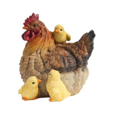 Imagem de Baoblaze Estátua de galinha ao ar livre, arte à prova de intempéries, artesanato, escultura de animal, decoração de quintal, gramado, fazenda, quintal, Galinha