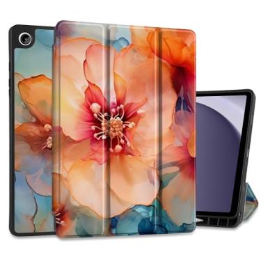 Imagem de MEEgoodo Capa para Samsung Galaxy Tab A9 Plus de 11 polegadas 2024 2023 com suporte para caneta S, capas para tablet inteligente A9+ com suporte de três dobras de couro + capa traseira de TPU macio +