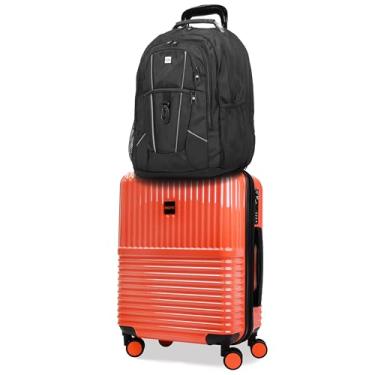 Imagem de World Traveler Conjunto de bagagem de mão e laptop Dejuno Ultimate Travel Combo Spinner de 2 peças, coral, Coral, Conjunto de bagagem de mão e laptop Dejuno Ultimate Travel Combo Spinner de 2 peças
