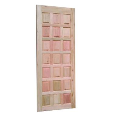 Imagem de Porta Americana Externa 210x80 Cm Maciça Modelo 21 Almofadas Eucalipto