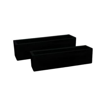 Imagem de KIT 2 Vasos Para Plantas Jardineira Polietileno Cachepot Floreira 57cm Decoração (Preto Fosco)