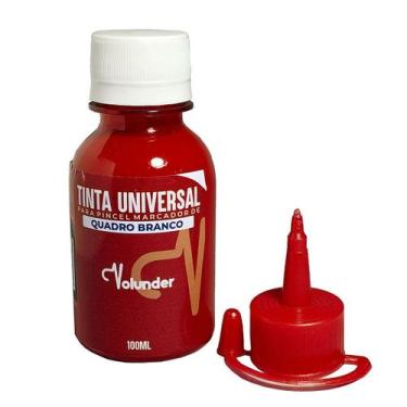 Imagem de Tinta Pincel Marcador Quadro Branco 100 ml Volunder, Vermelho
