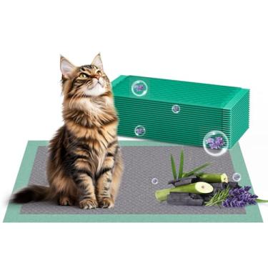 Imagem de Refis de almofadas para gatos para caixa de areia, perfumadas de lavanda 43 x 29 cm, controle de odores, almofadas de xixi para gatos com carvão ativado para sistema de areia Breeze (20