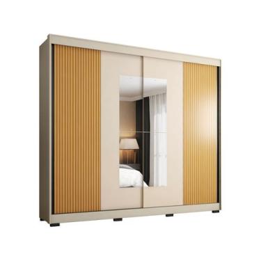 Imagem de Guarda-roupa Casal com Espelho 4 Gavetas 2 Portas de Correr Araplac Be