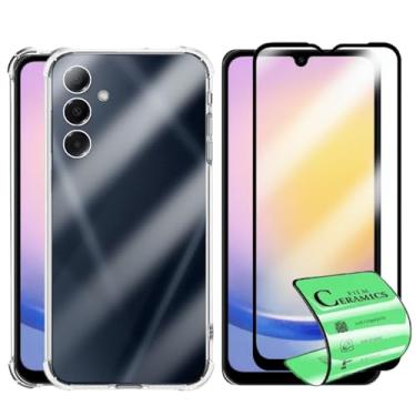 Imagem de Kit de Proteção Compatível Samsung Galaxy A25 Capa Anti-Impacto Transparente + Película de Cerâmica 9D