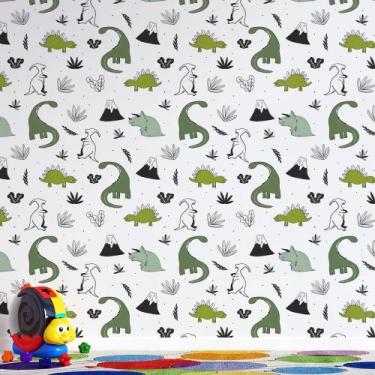 Imagem de Papel de Parede Infantil Dinossauro e vulcão - AloPapers, 2,00m de lar