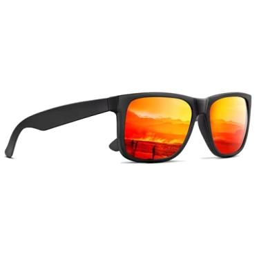 Imagem de Óculos Escuros Polarizado Quadrado Com Lentes Proteção UV400 Preto Masculino Feminino (Laranja)