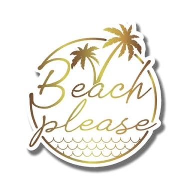 Imagem de Ímã Beach Please - Ímã de água salgada para férias na praia - Ímã de superfície de metal de geladeira para carro caminhão para-choque - 12 cm no lado mais longo - Feito nos EUA - AAMT0077