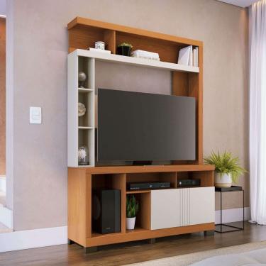 Imagem de Estante para TV Até 50 Polegadas Elba 2 Portas Freijó/Off White Matte - Colibri