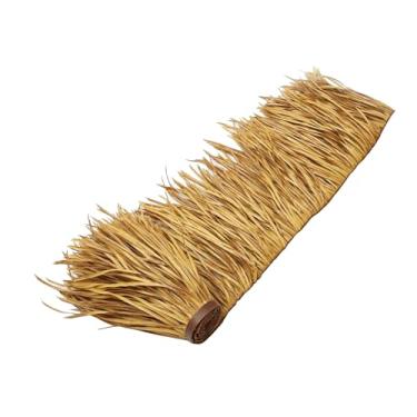 Imagem de 19,6 pol. x 32,8 ′ Rolo de palha de palmeira mexicana simulação de telha de palha de plástico PE palha falsa à prova de fogo para decoração de telhado de pavilhão de casa de madeira Tiki Bar (tamanho: