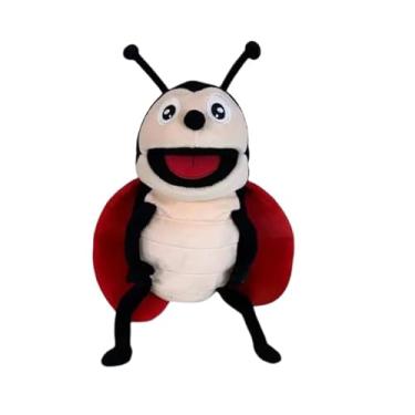 Imagem de Fantoche de mão pelúcia animais brinquedo educativo material didático (Vermelho Joaninha)
