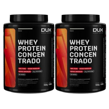 Imagem de 2x Whey Protein Concentrado Dux Coco 900g, Coco