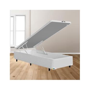 Imagem de Base Box para Colchão King Size MGA Itaflex Universal com Baú e Pistão à Gás, 34x96x203cm - Branco